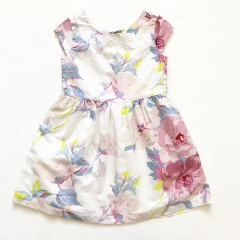 Gapkids linen blend peep back dress EUC S(6-7Y)